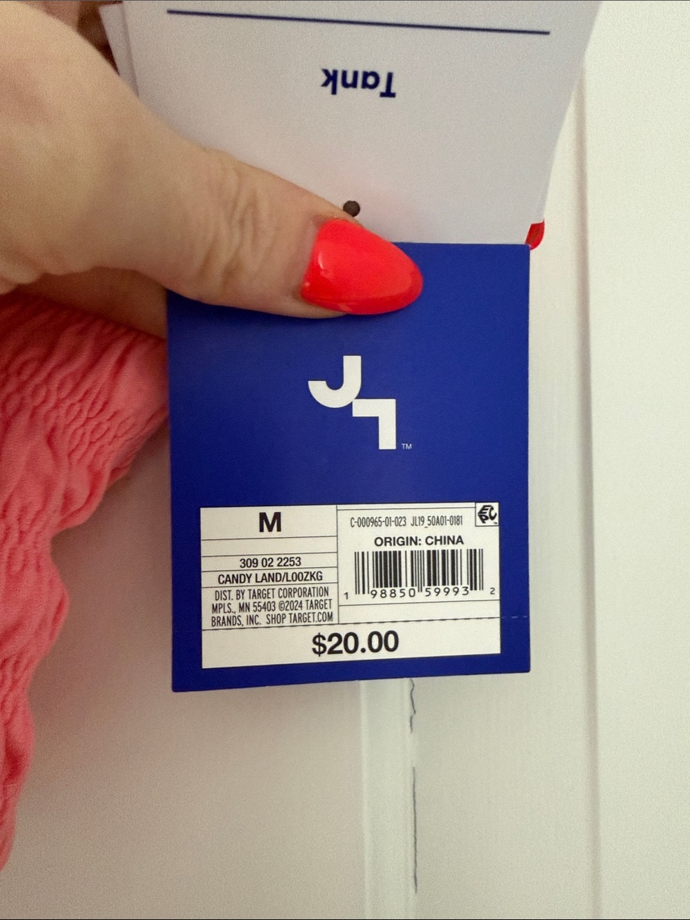 JoyLab Coral Pink Smocked Crop Tank - Picture 2 of 3